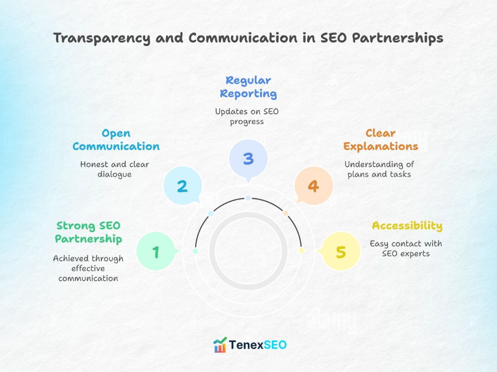 Transparency & communication in SEO partnerships - infographics
